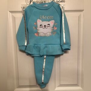 Mon Petit Cat Fleece Set Sz 24M NEW